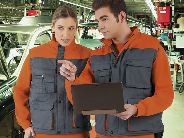 Thunder - Chaleco multibolsillos bicolor, acolchado