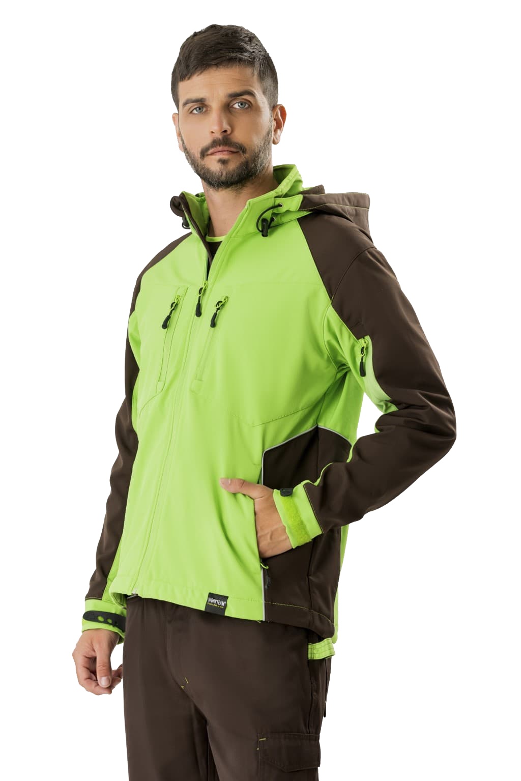 WF1040 - Softshell con Capucha - Workshell de WorkTeam - Bicolor