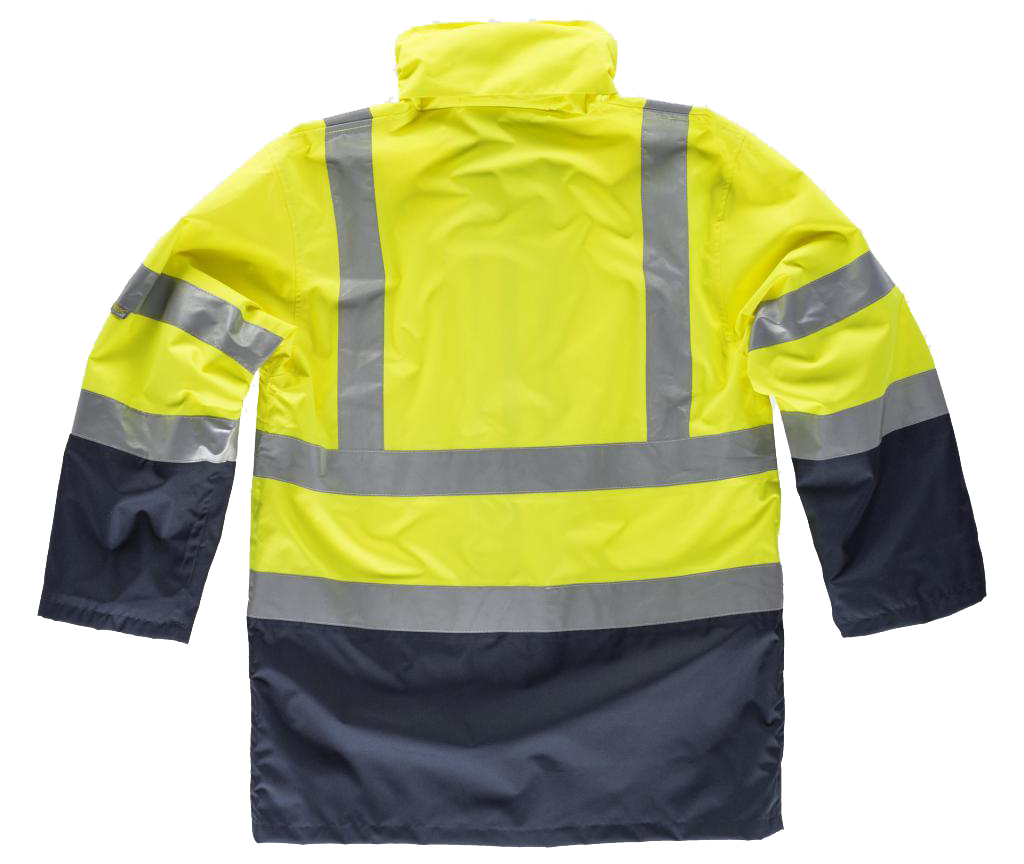 C3745 - Parka 4 en 1 - AV con Capucha - WorkTeam - Bicolor - Alta Visibilidad