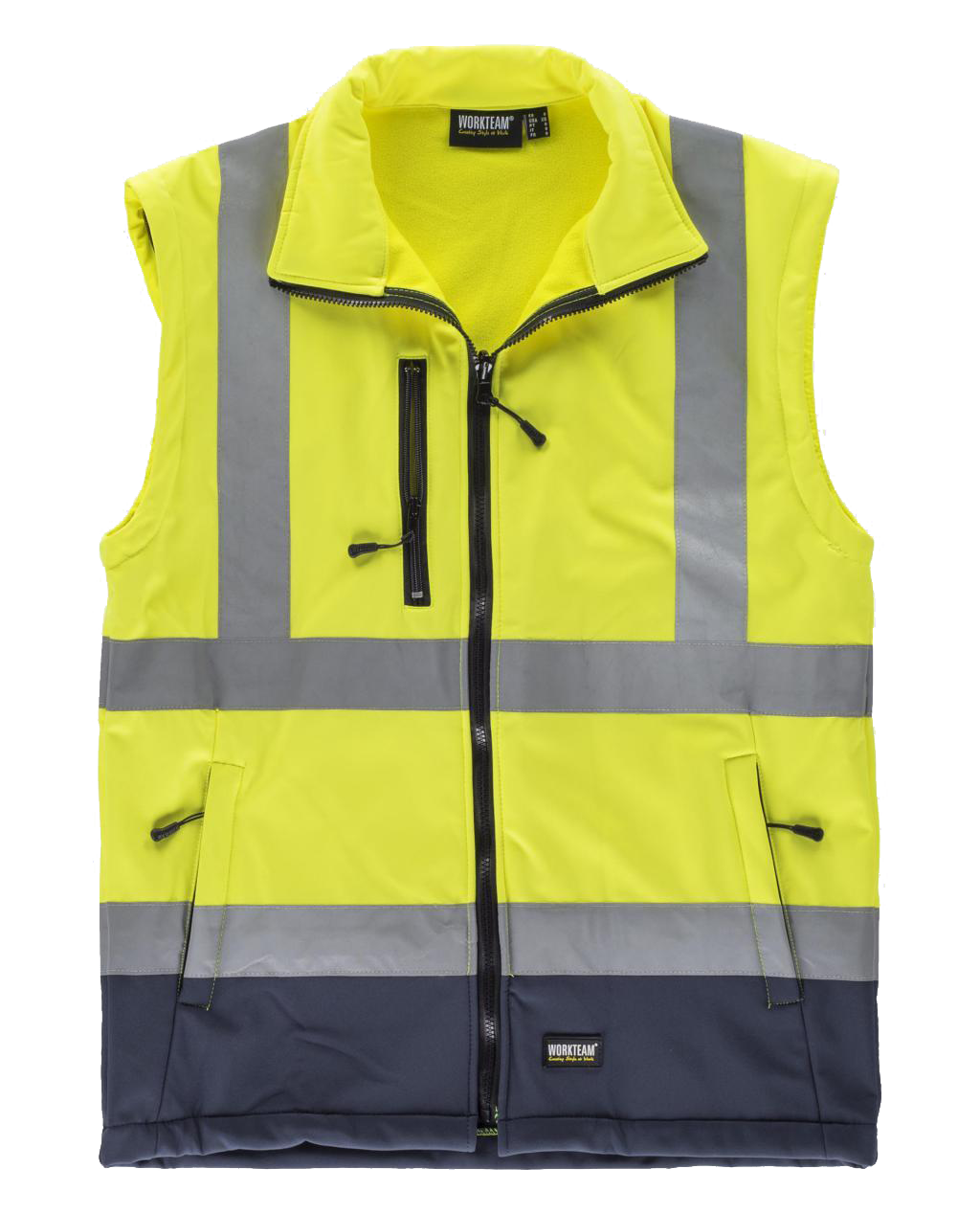 C3745 - Parka 4 en 1 - AV con Capucha - WorkTeam - Bicolor - Alta Visibilidad