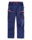 WF2750 - Pantalón Tricolor - WorkTeam (S, Azul - Azul Marino - Naranja AV)