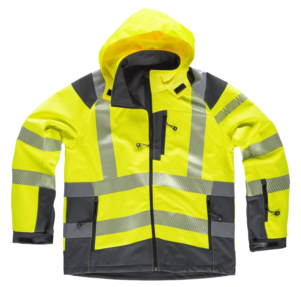 S9211 - Softshell AV con Capucha - Workshell de WorkTeam - Bicolor - Alta Visibilidad